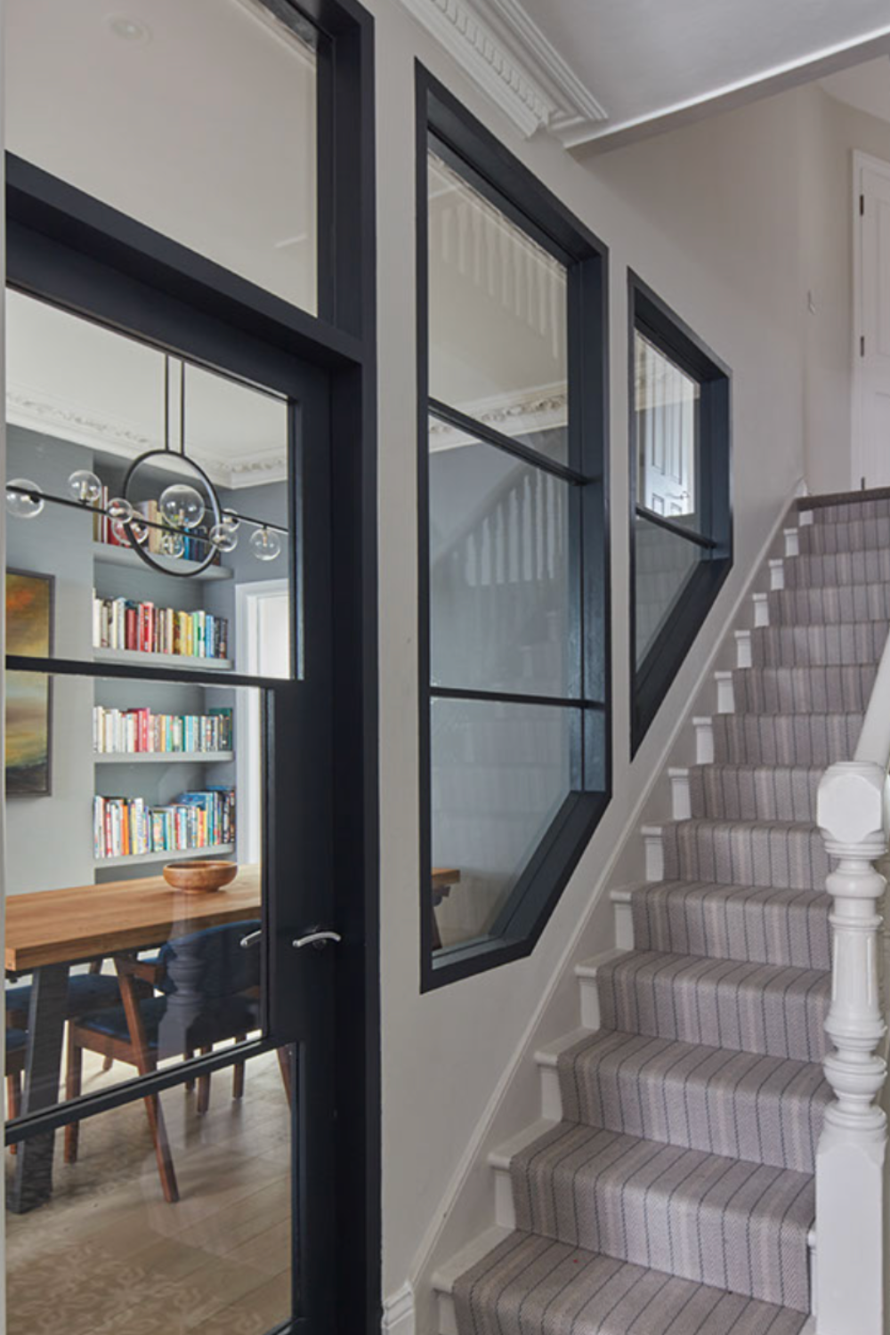 Architectural detail columns and arch around Victorian front door